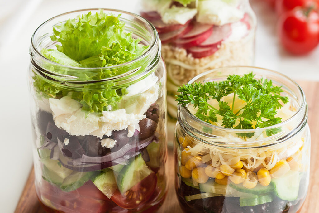 use jar for salad meal prep container