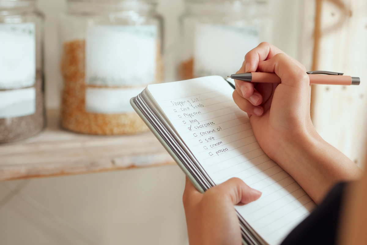 meal planning looking at pantry items