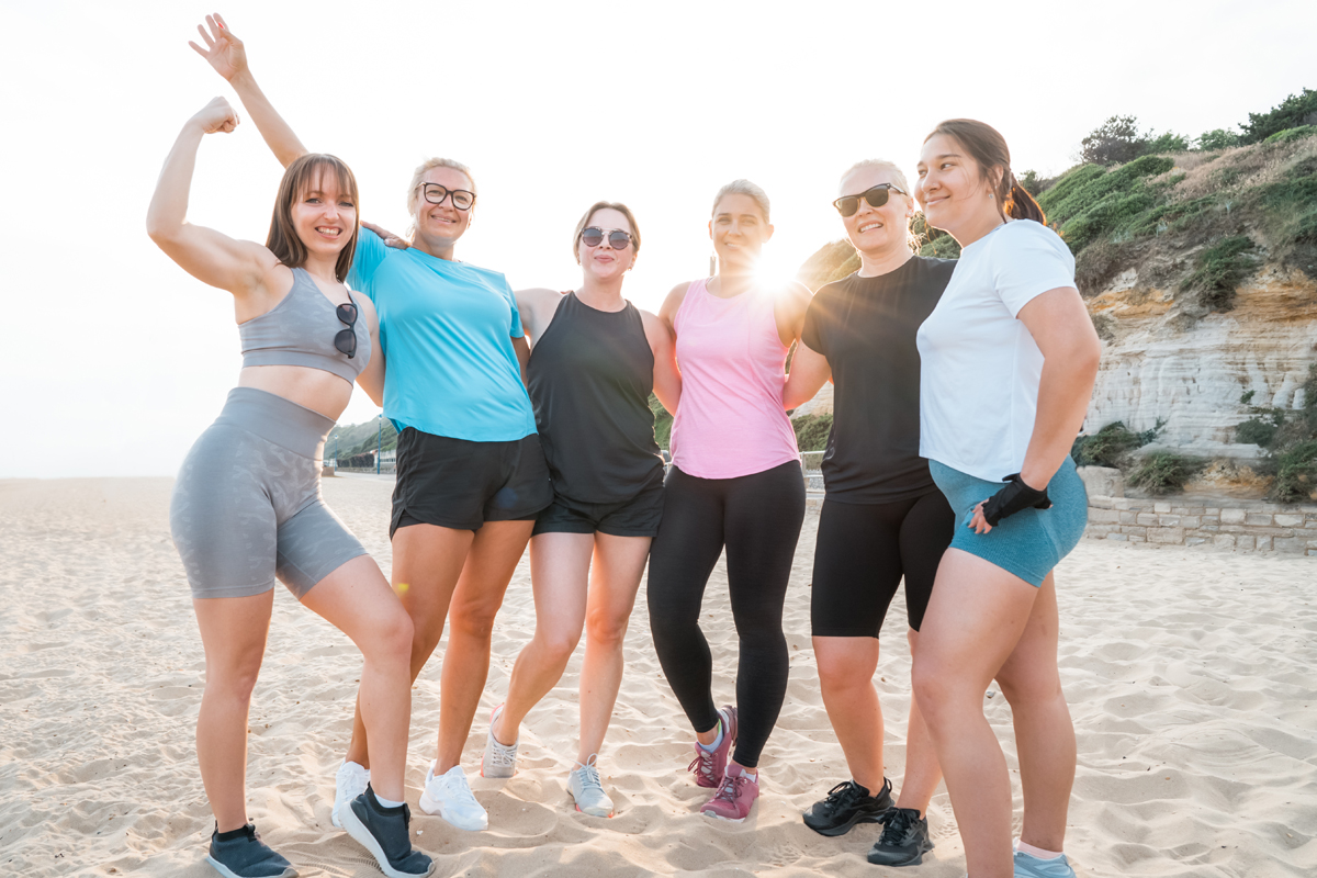 exercise and weight loss support group at the beach